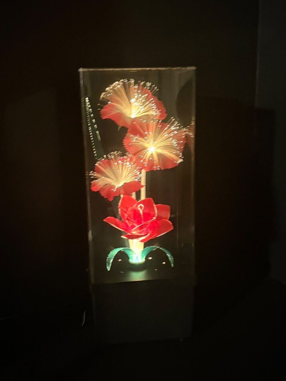 Vintage 1980s Fibre Optic Flower Lamp Colour Changing Retro Light